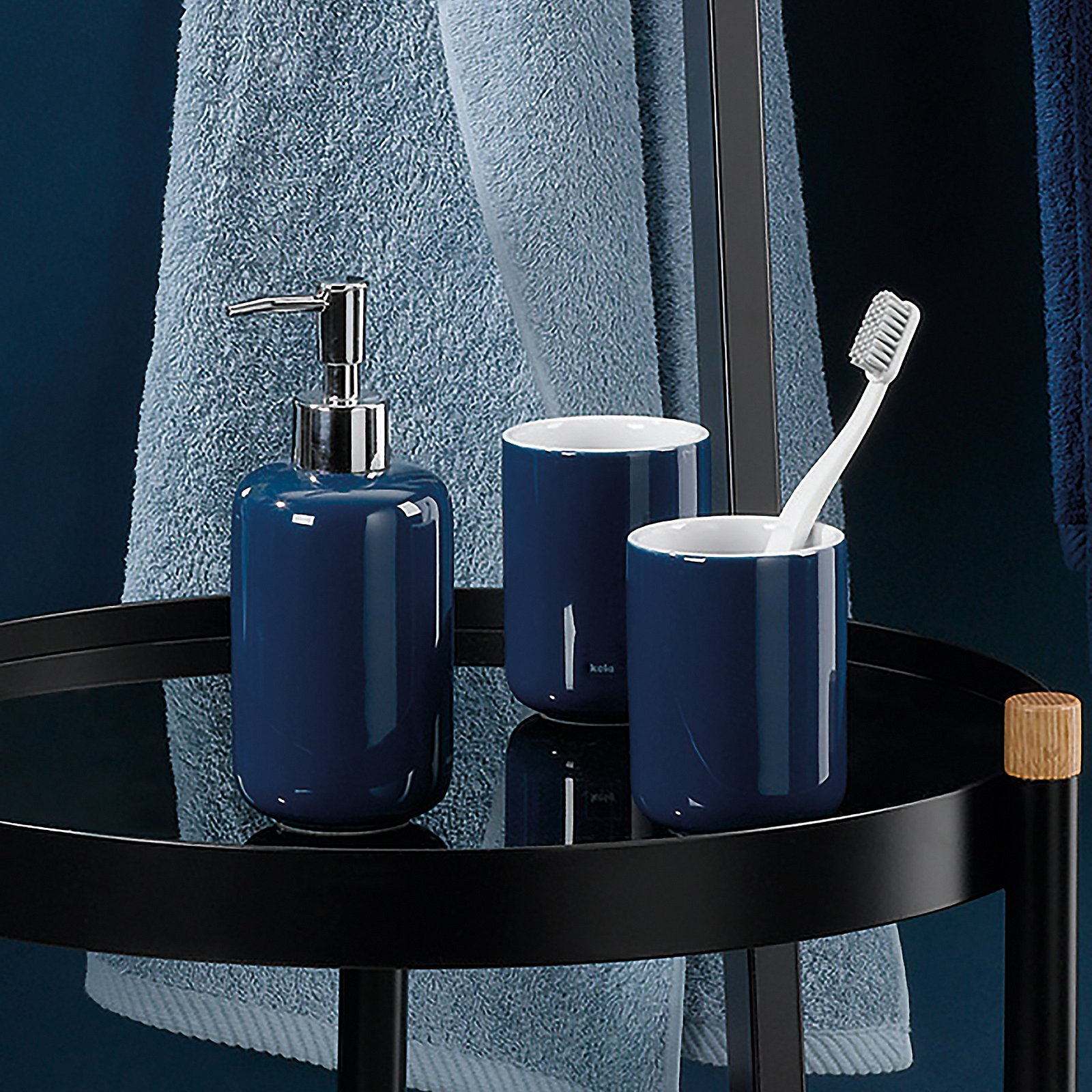 Seifenspender Isabella 18 cm - Keramik indigoblau