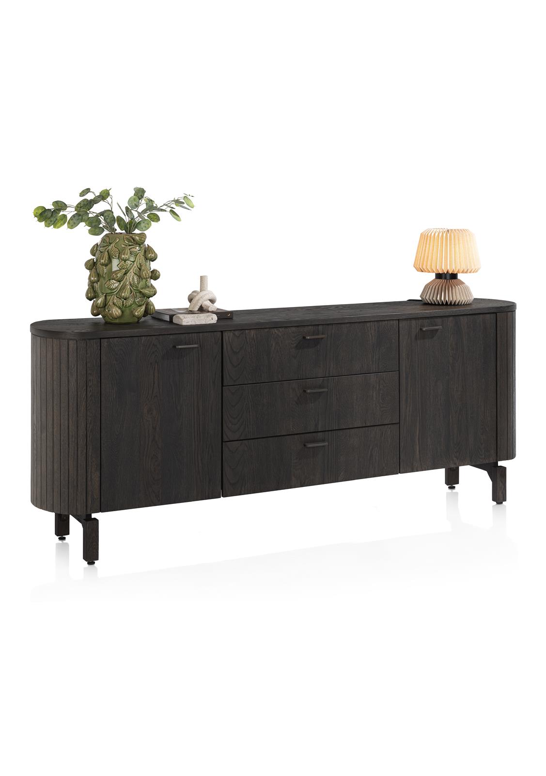 Sideboard, Eichenfurnier Basalt lackiert - Ravello