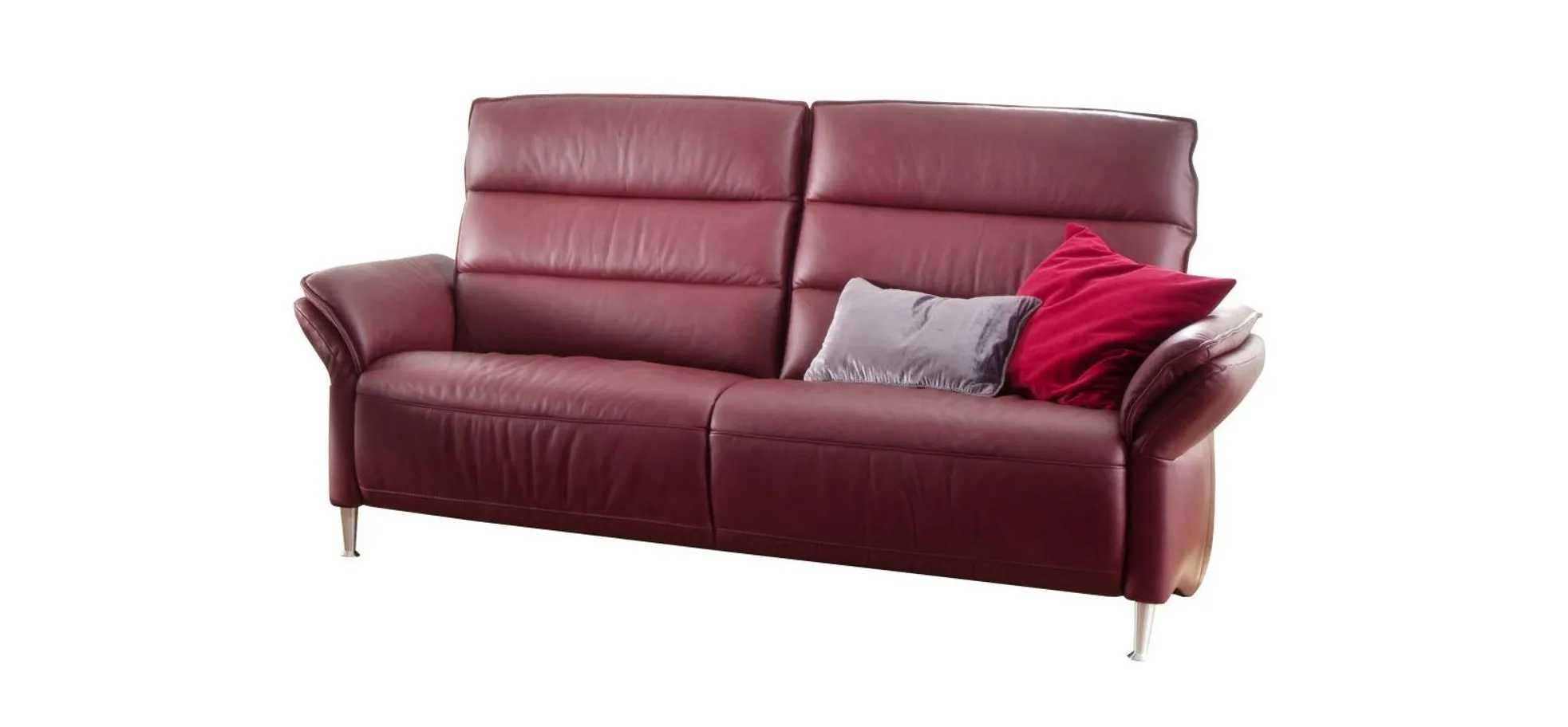 Sofa - 2-Sitzer, Leder, Rot