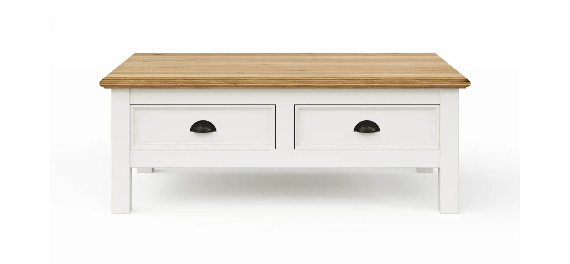 Couchtisch, weiß lackiert teilmassiv - Louisiana