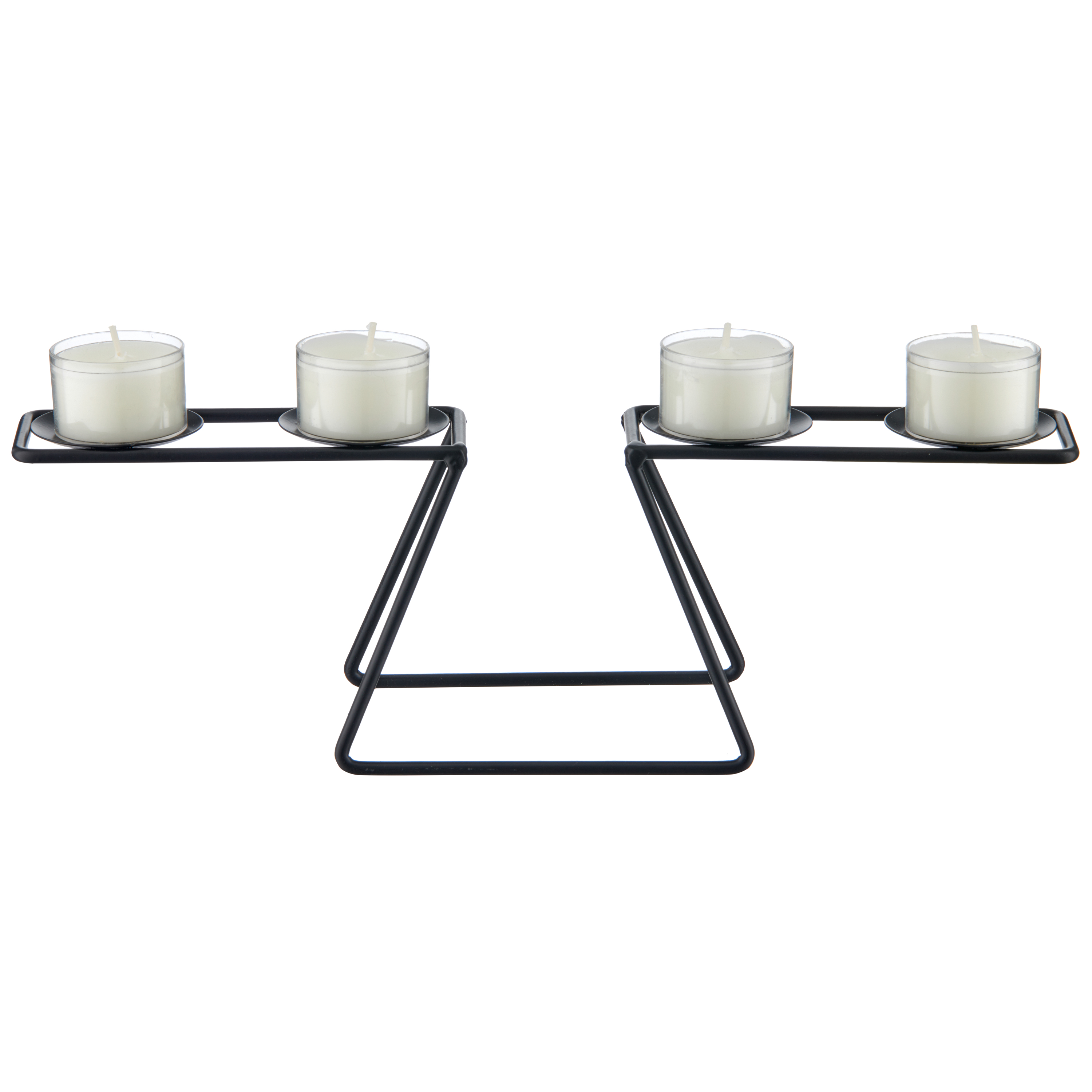 Kerzenhalter, 4-Flg. - metall, schwarz, 30cm
