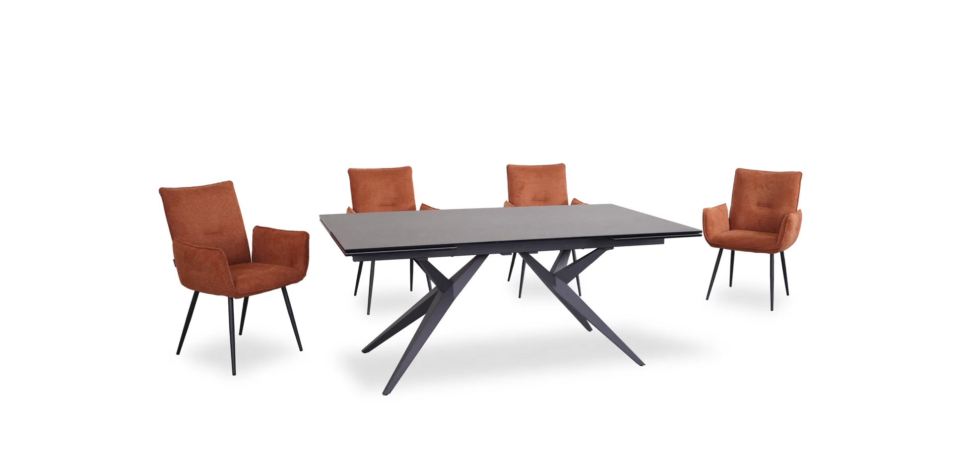 Vierfußstuhl mit Armlehnen, kupfer - Marcela