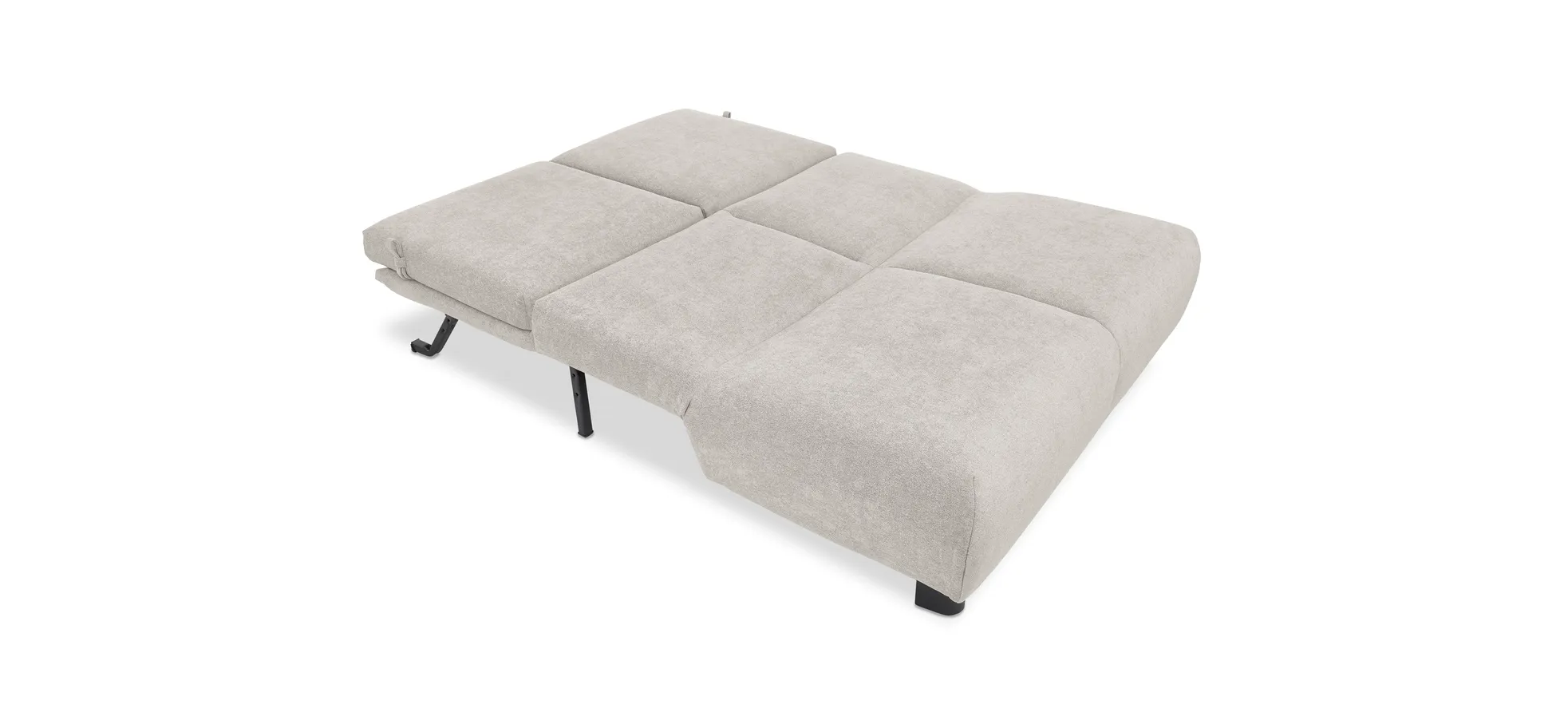  Faltsofa EBBY - 2-Sitzer ohne Armlehne, 140 cm inkl. Schlaffunktion, Stoff, Creme
