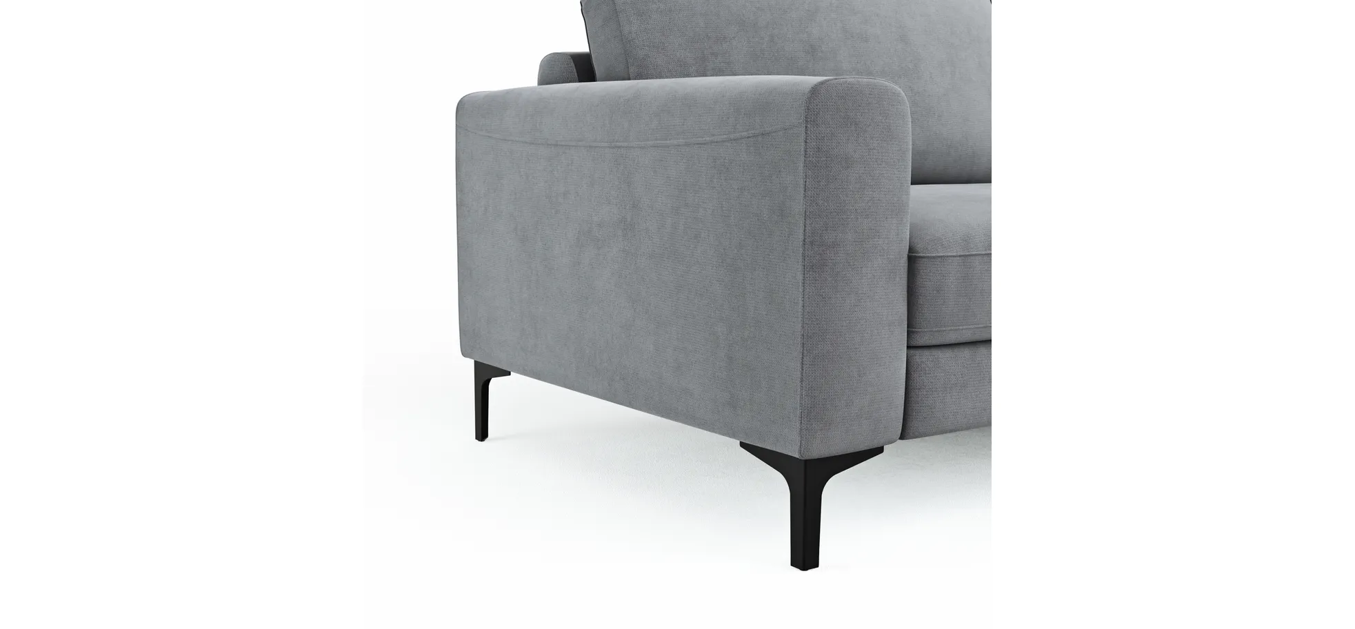 Sofa Oviedo - 3-Sitzer, Stoff, Grau